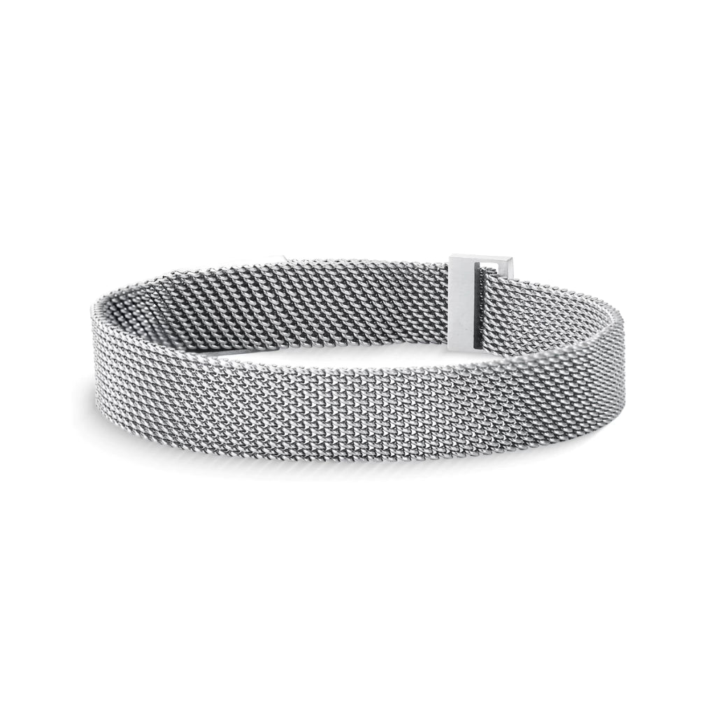 Pulsera Magnética de Malla de Acero Inoxidable Plata MontreClaire