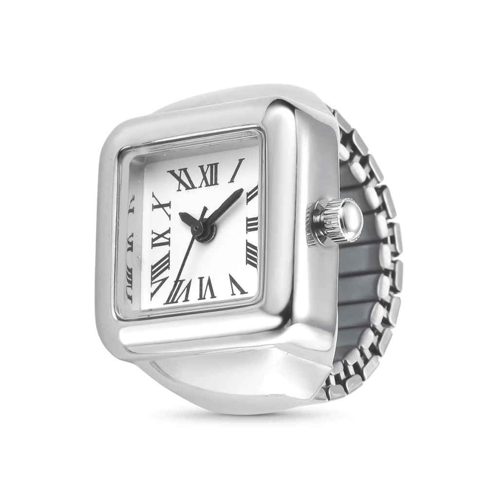 Anillo Reloj MontreClaire® Plata con Números Romanos