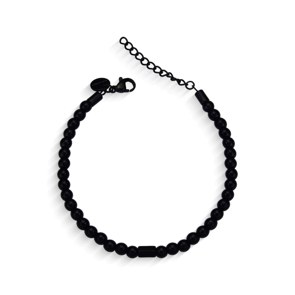 Pulsera Masculina con Piedra Ónix Negra y Ajuste Regulable