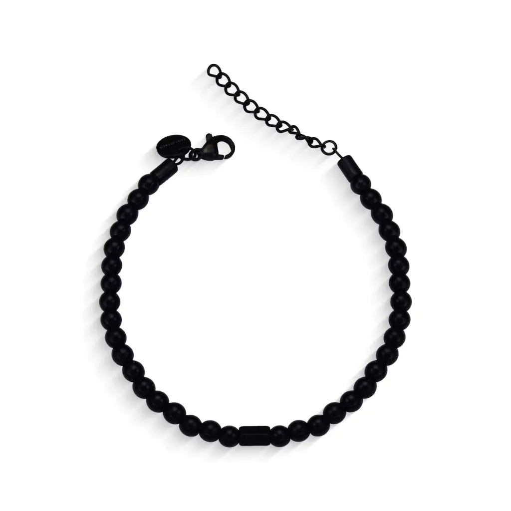 Pulsera Masculina con Piedra Ónix Negra y Ajuste Regulable MontreClaire