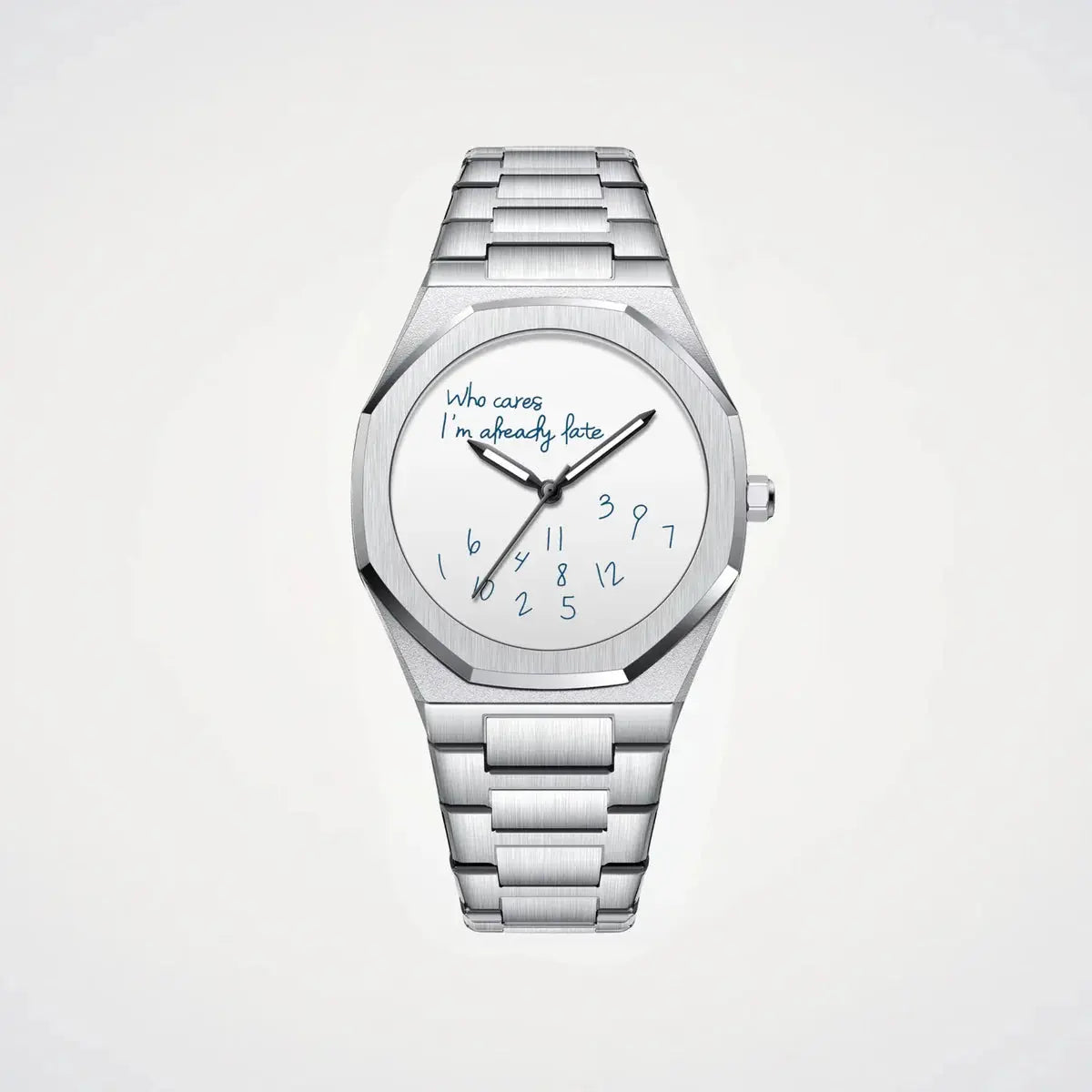 Reloj MontreClaire® Late - vista frontal, acero inoxidable, diseño minimalista europeo