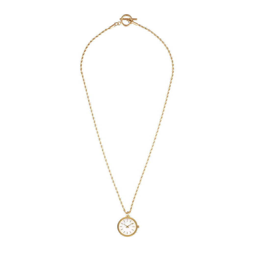 Collar Reloj MontreClaire® Dorado Redondo Clásico