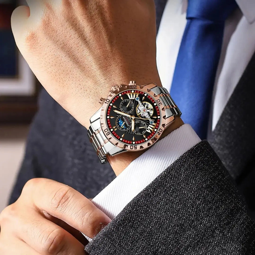 Reloj MontreClaire® AutoMaster puesto en la muñeca
