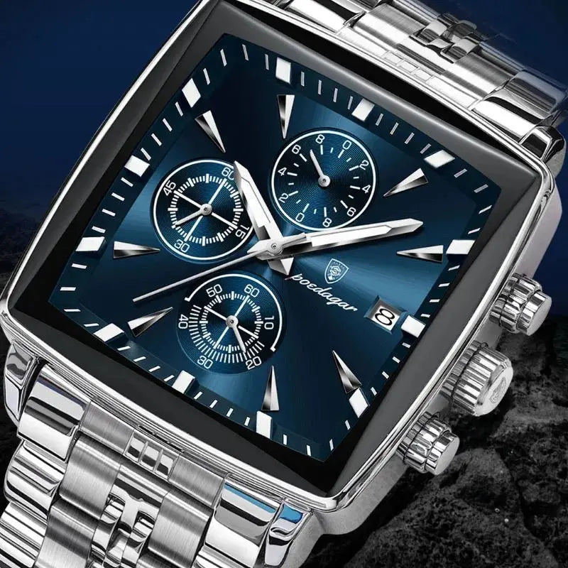 MontreClaire® Firenze Prestige — reloj deportivo plateado y azul, vista 8