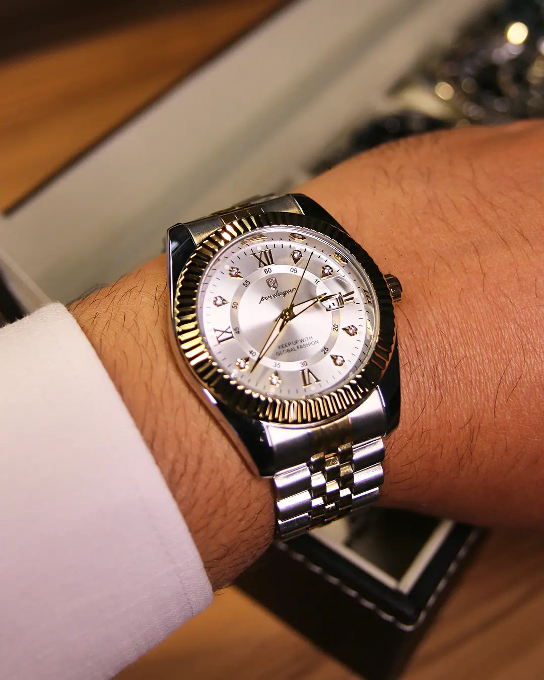 Reloj MontreClaire® GoldenStar - detalle del cierre