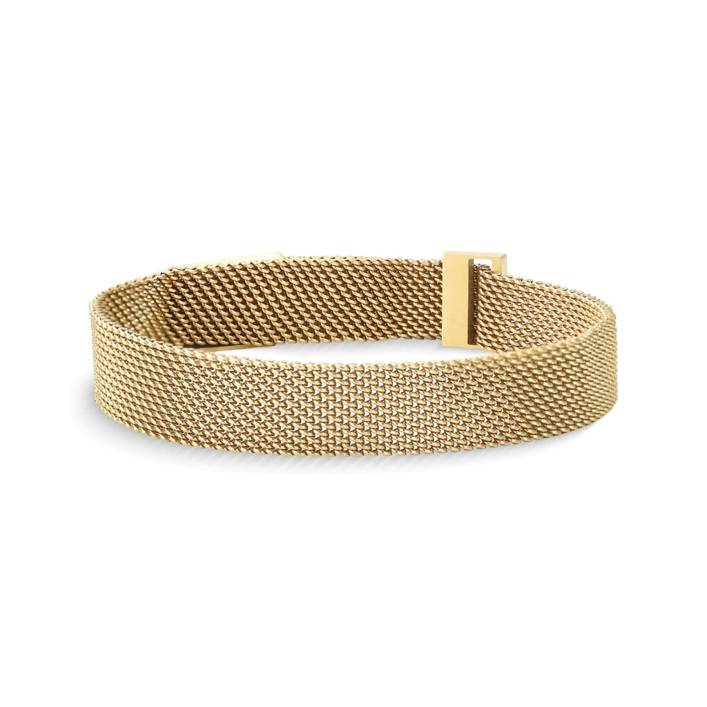 Pulsera Magnética de Malla de Acero Inoxidable Dorada MontreClaire