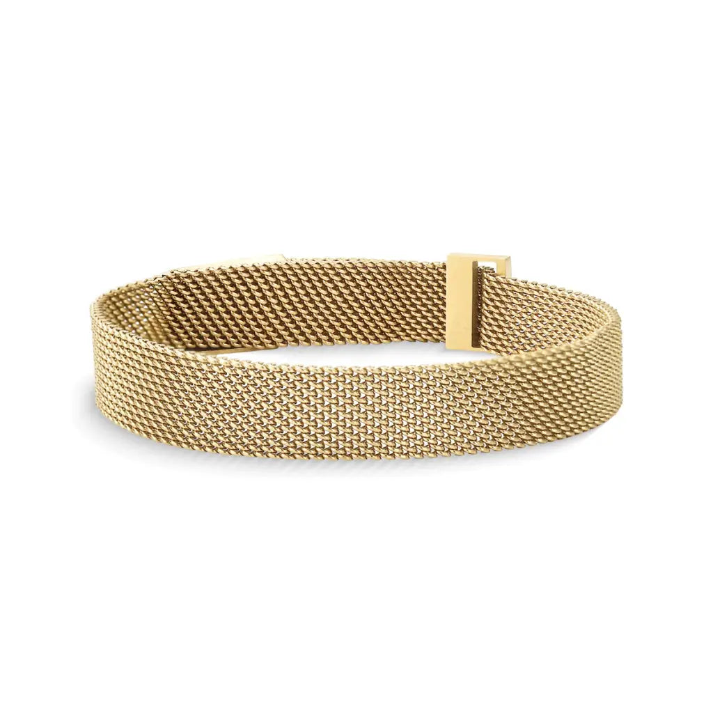 Pulsera Magnética de Malla de Acero Inoxidable Dorada MontreClaire