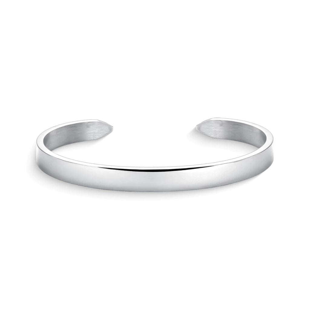Brazalete Plata Liso Ajustable Minimalista