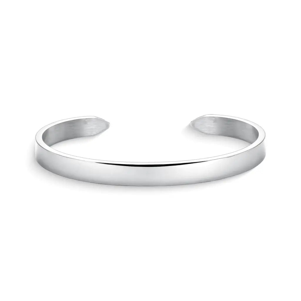 Brazalete Plata Liso Ajustable Minimalista MontreClaire