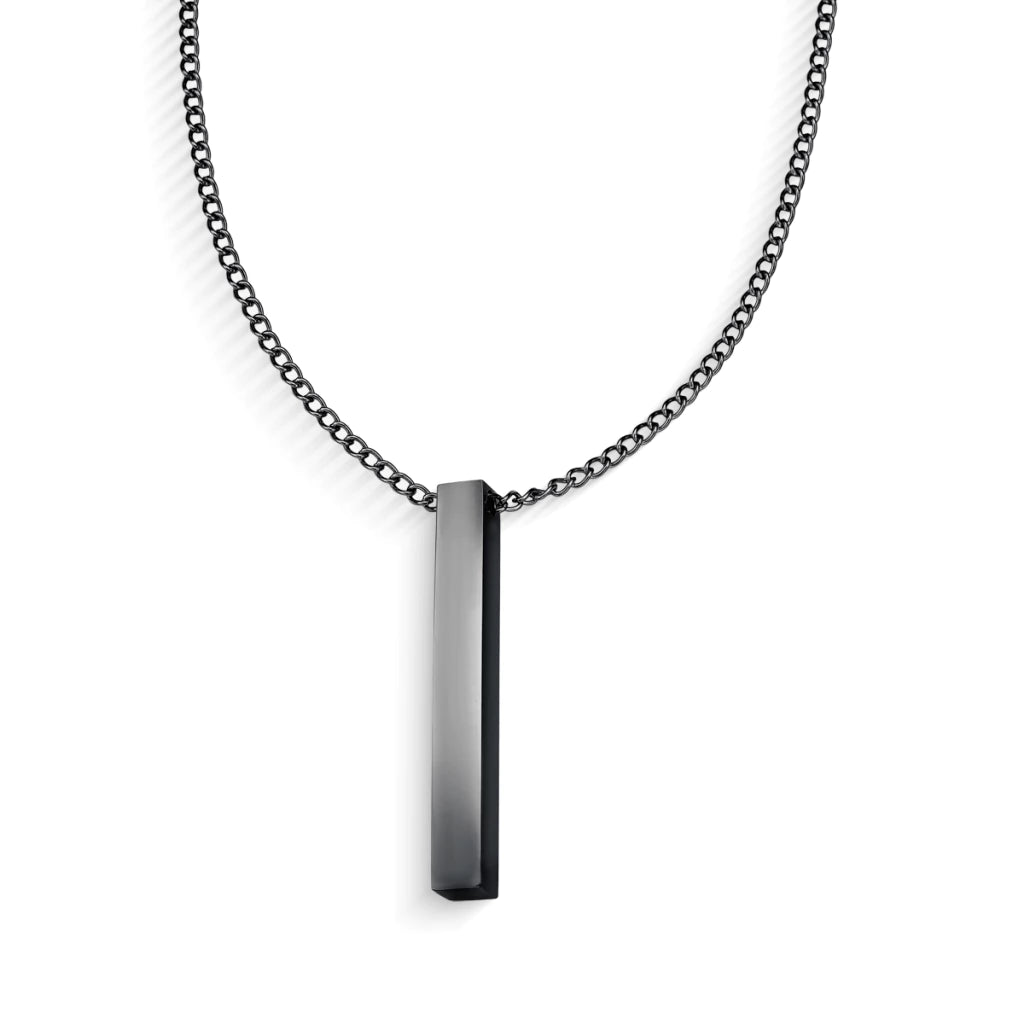 Colar Masculino Preto com Pingente Barra MontreClaire