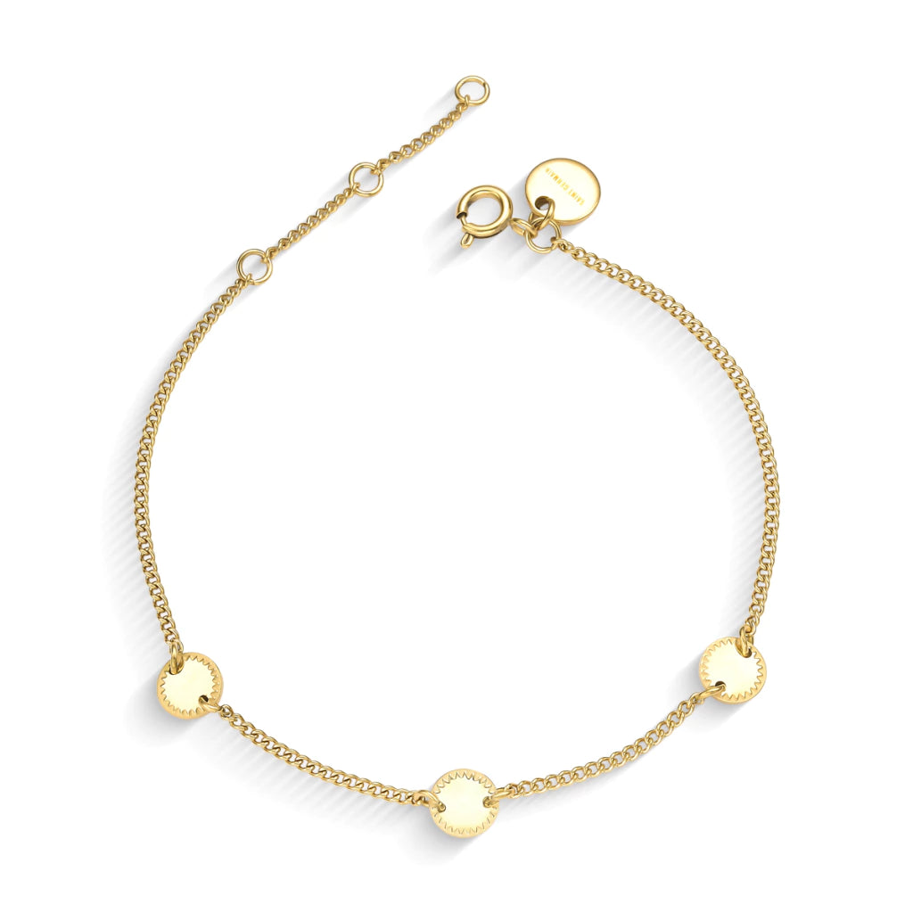 Pulsera Femenina MontreClaire® Dorada con Tres Medallas montreclaire