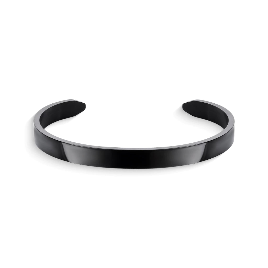 Brazalete Negro Liso Ajustable Minimalista MontreClaire