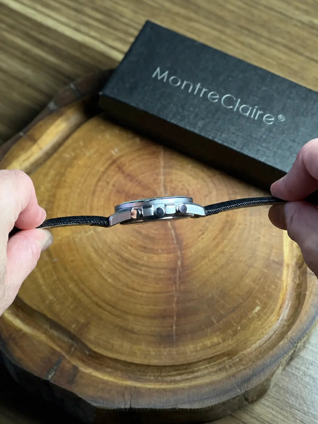MontreClaire® Frame 41 mm — caja MontreClaire® y vista lateral