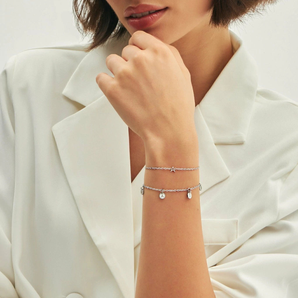 Pulsera MontreClaire® Inicial Plata