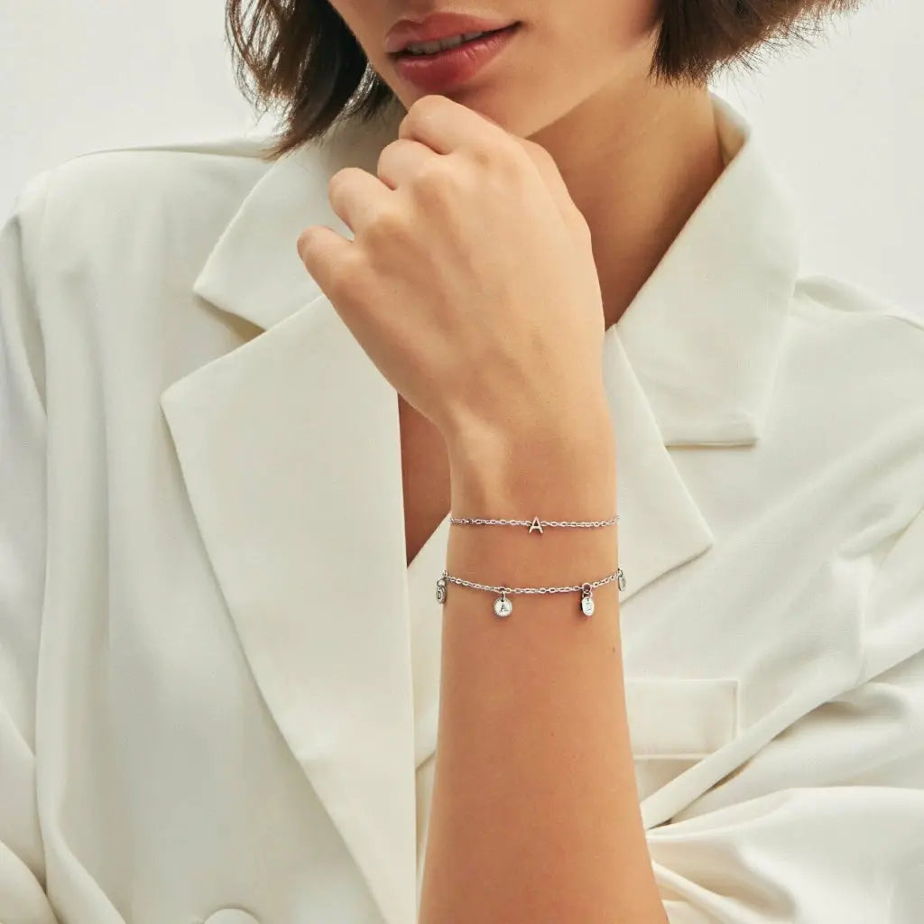 Pulsera MontreClaire® Inicial Plata MontreClaire