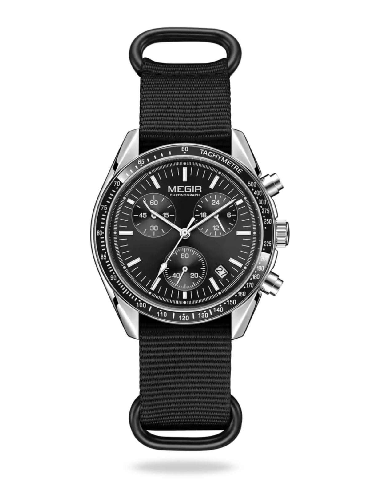 MontreClaire® Megir – vista frontal en negro