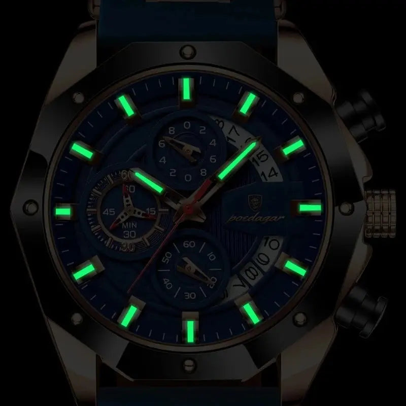 MontreClaire® Philippe Rose Gold — reloj azul con acabado oro rosado, vista 5
