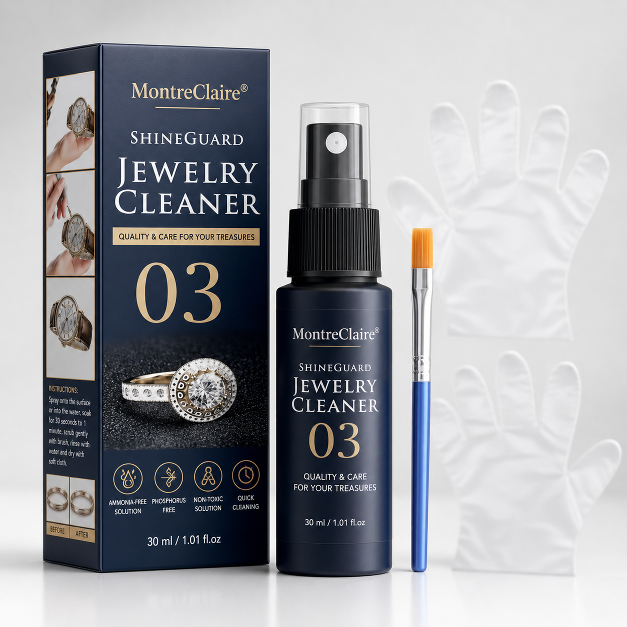 MontreClaire® ShineGuard – Limpiador para Relojes y Joyas MontreClaire®