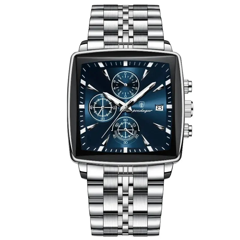 MontreClaire® Firenze Prestige — reloj deportivo plateado y azul, vista 1