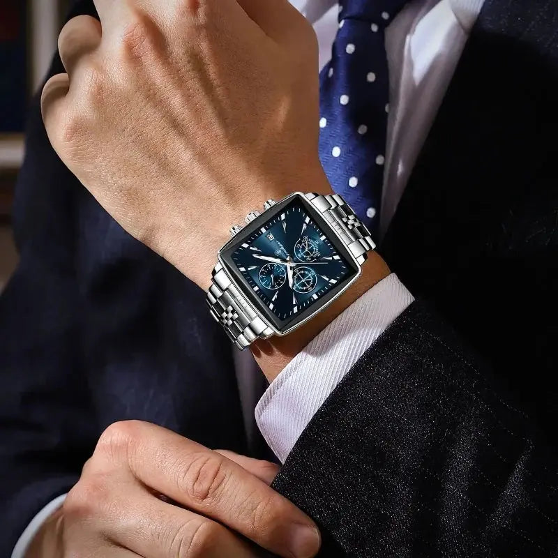 MontreClaire® Firenze Prestige — reloj deportivo plateado y azul, vista 2