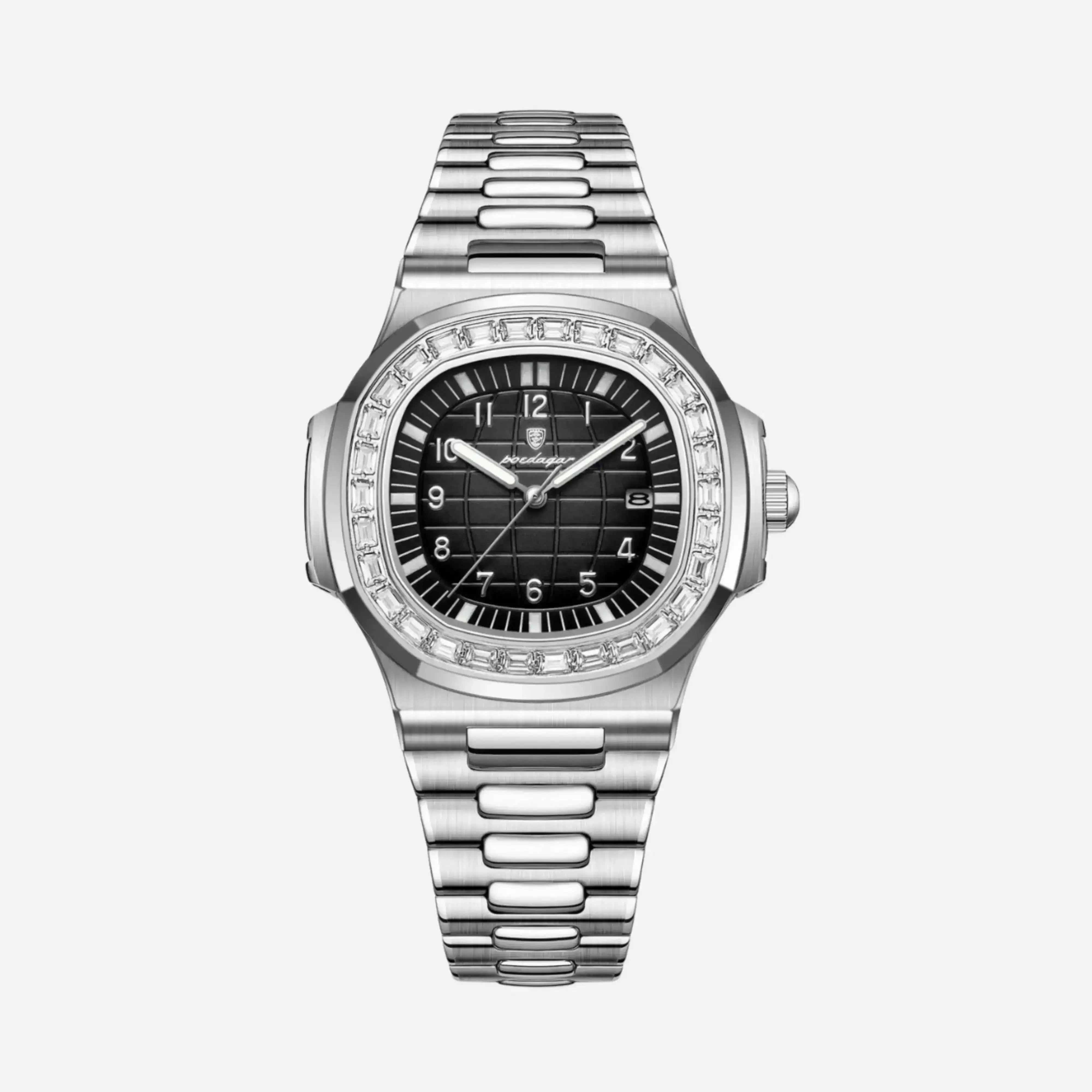 Reloj MontreClaire® 017 - vista frontal, acero inoxidable 316L