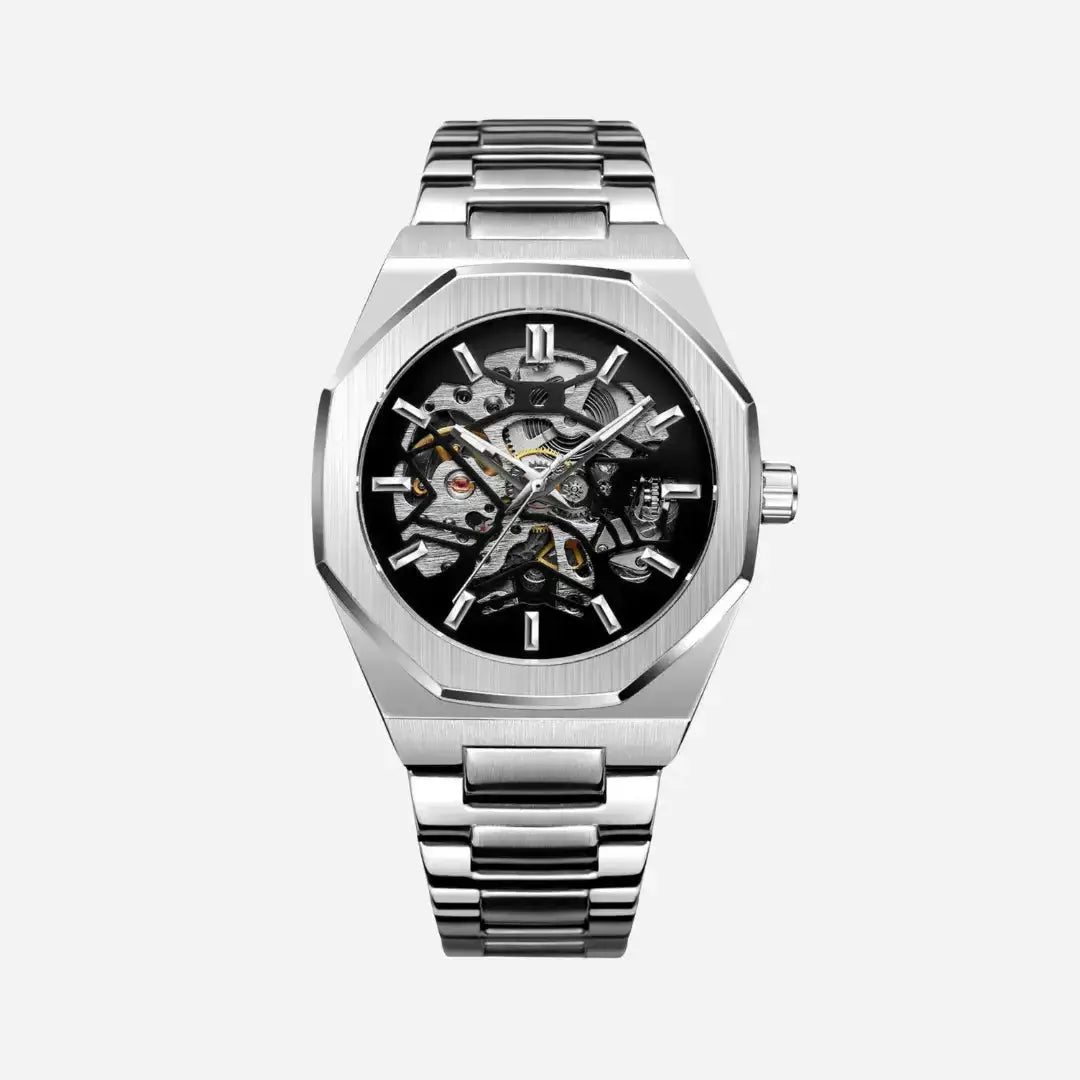 Reloj MontreClaire® 002 - vista frontal, acero inoxidable 316L