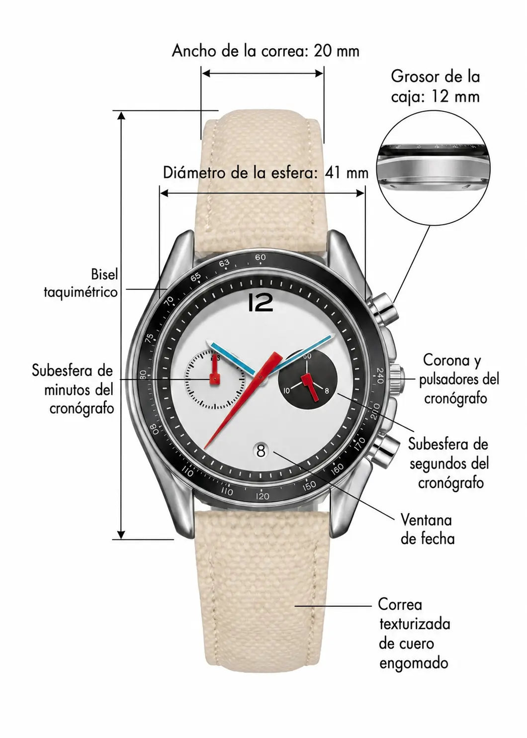 MontreClaire® Frame 41 mm — ficha técnica en español
