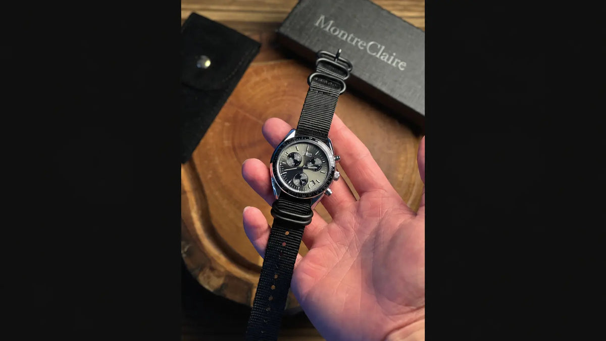 MontreClaire® Megir – detalle en mano con estuche MontreClaire
